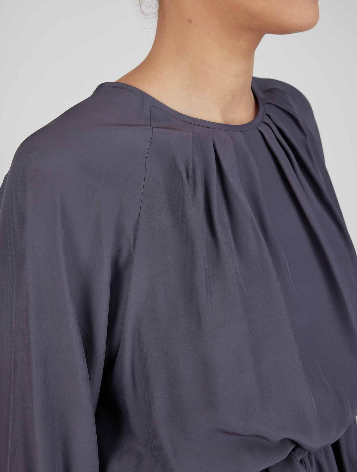 Kiton Gray Silk Dress