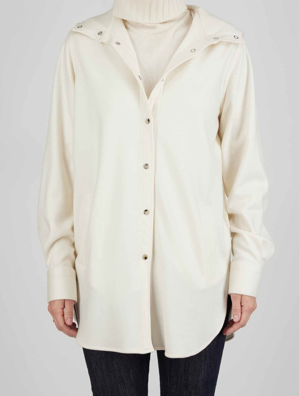 Kiton White Virgin Wool Shirt