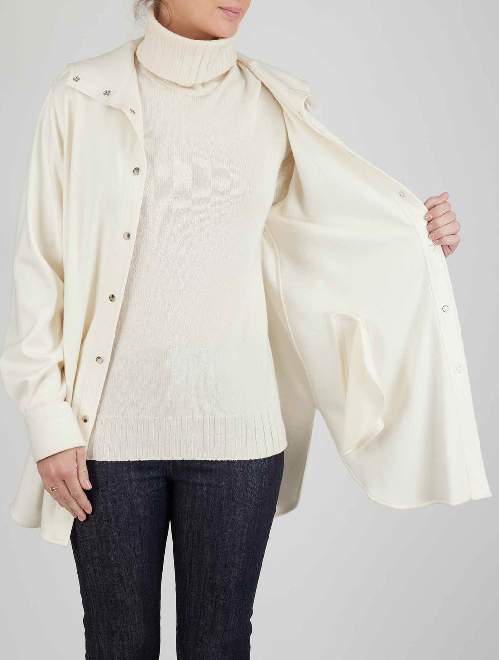 Kiton White Virgin Wool Shirt