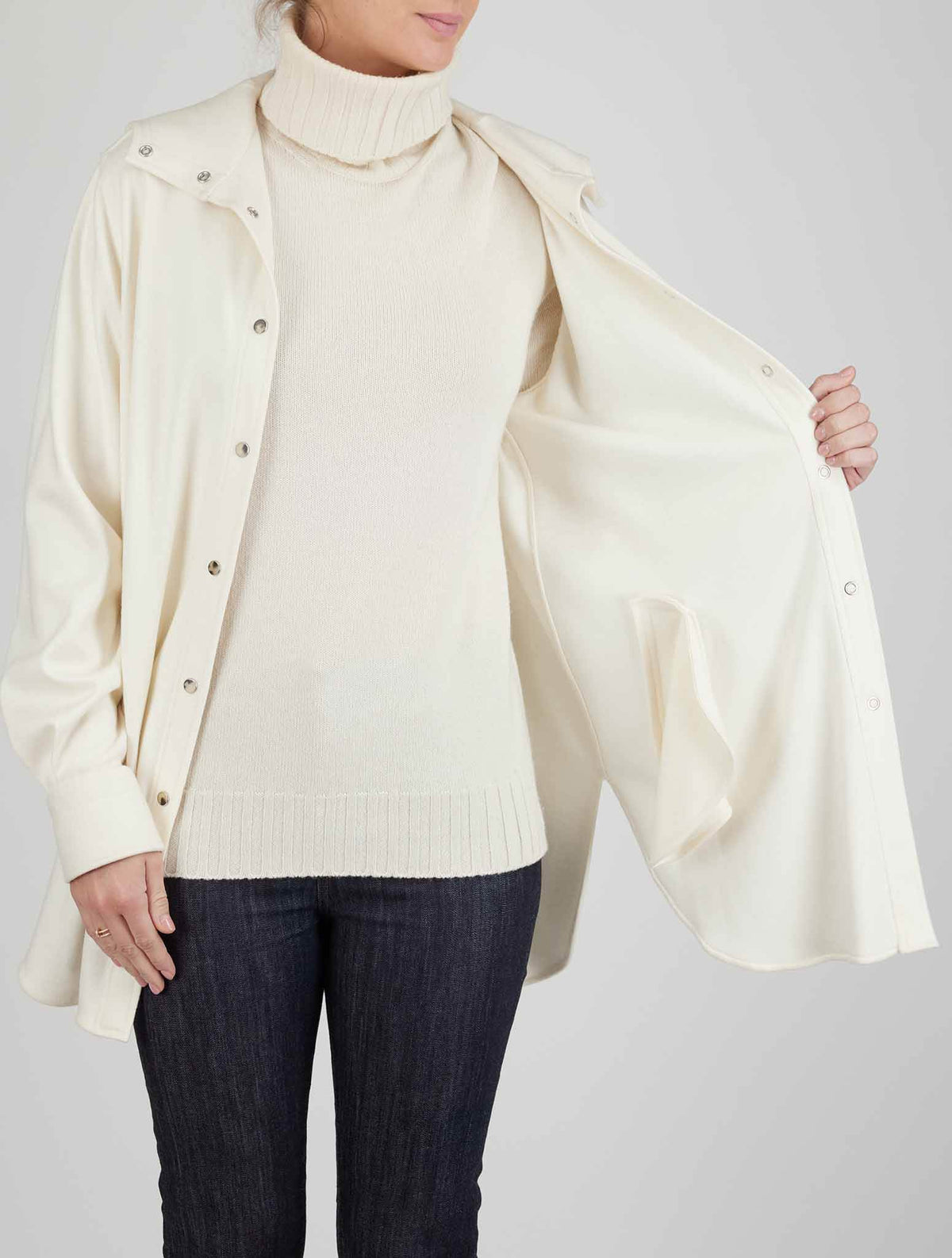 Kiton White Virgin Wool Shirt