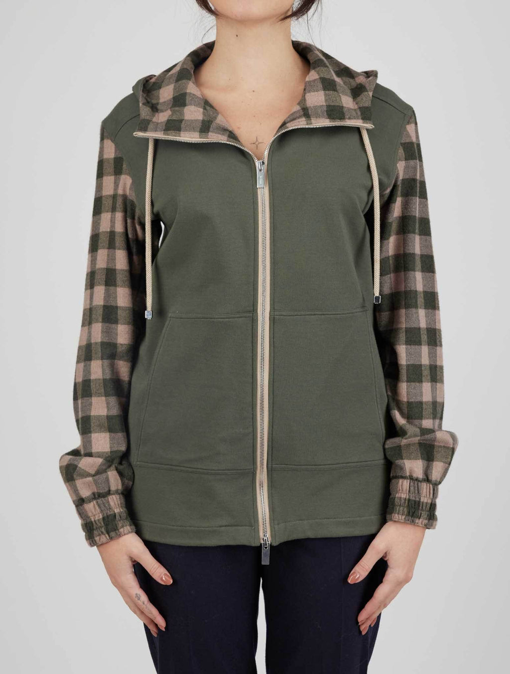 Kiton Kiton Green Cotton Ea Sweater Full Zip Green 000