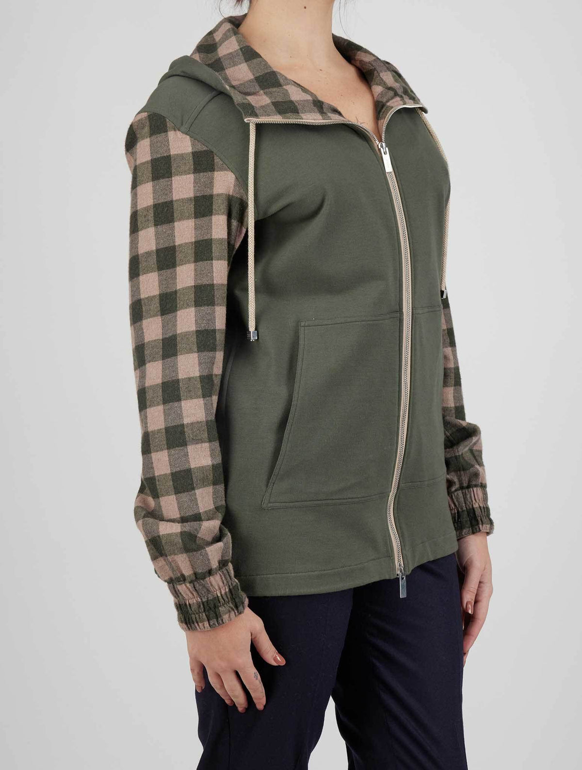 Kiton Kiton Green Cotton Ea Sweater Full Zip Green 001