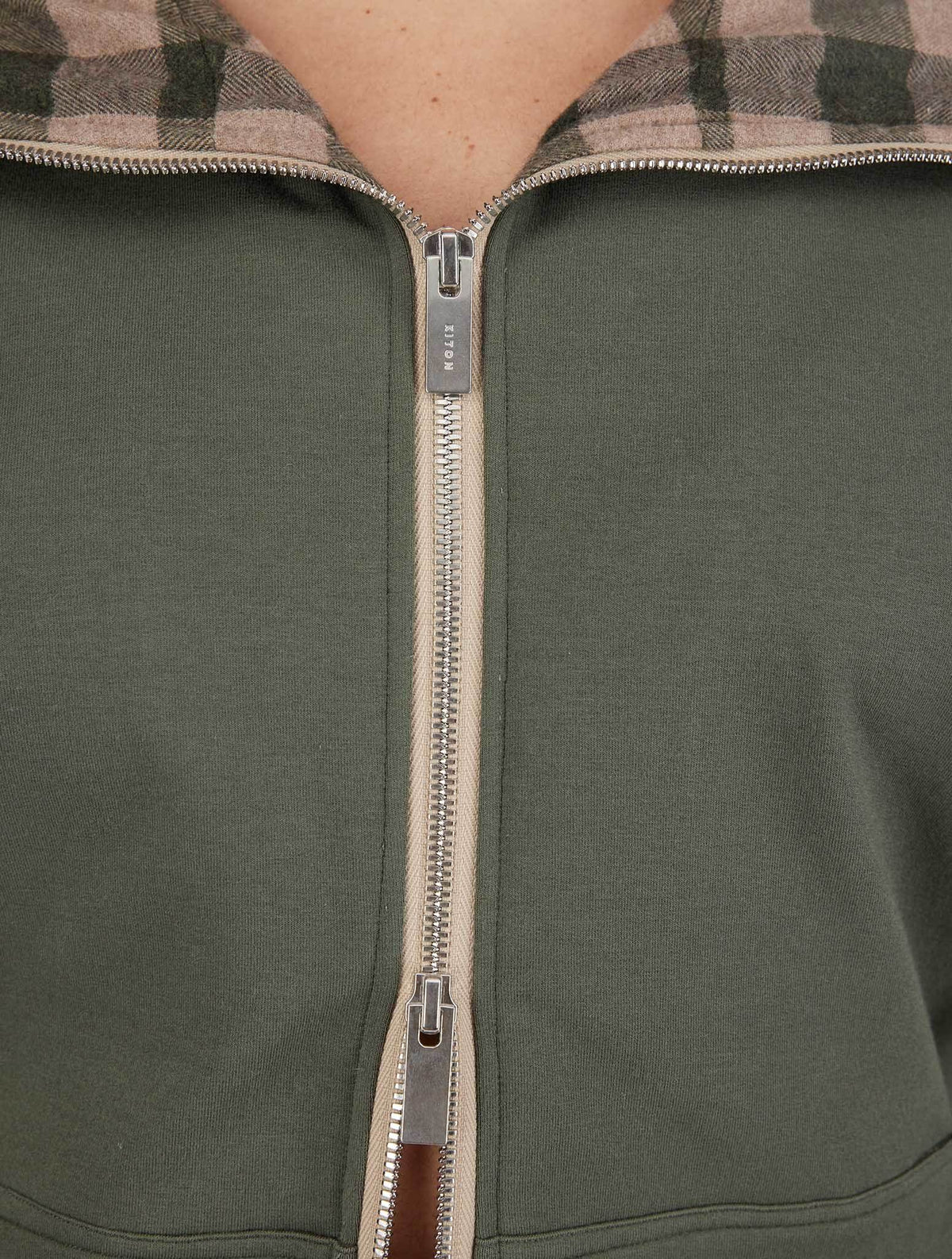 Kiton Green Cotton Ea Sweater Full Zip