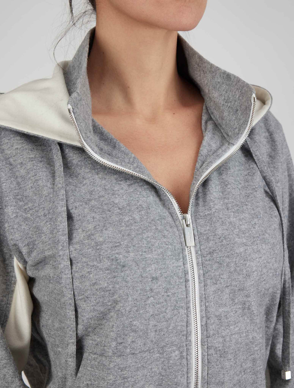 Kiton Gray Cashmere Sweater Full Zip