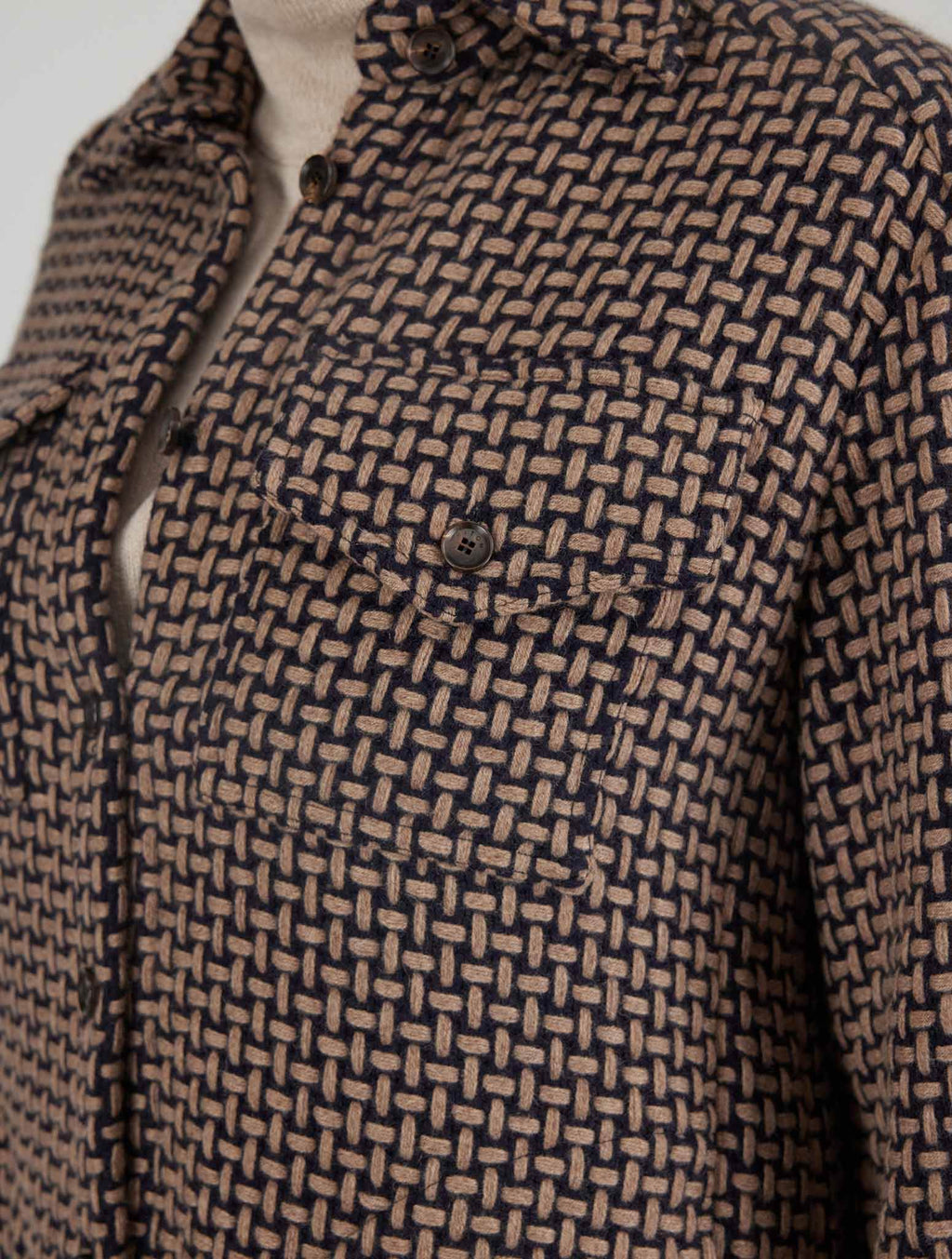 Kiton Brown Black Cashmere Blazer