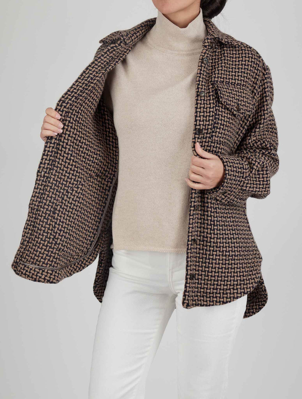 Kiton Brown Black Cashmere Blazer