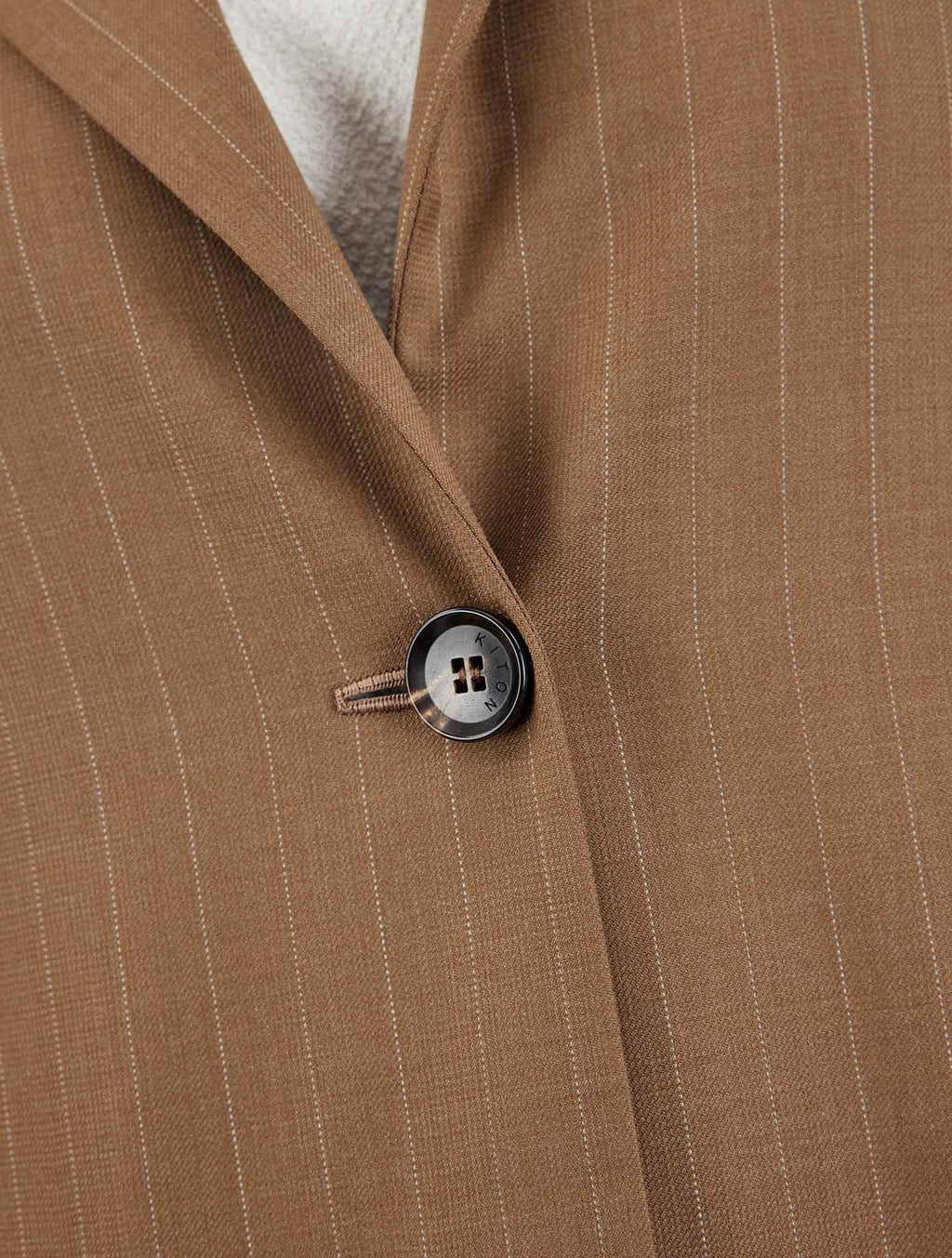 Kiton Brown Virgin Wool Ea Suit