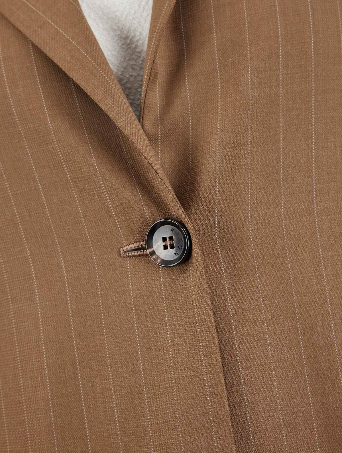 Kiton Brown Virgin Wool Ea Suit