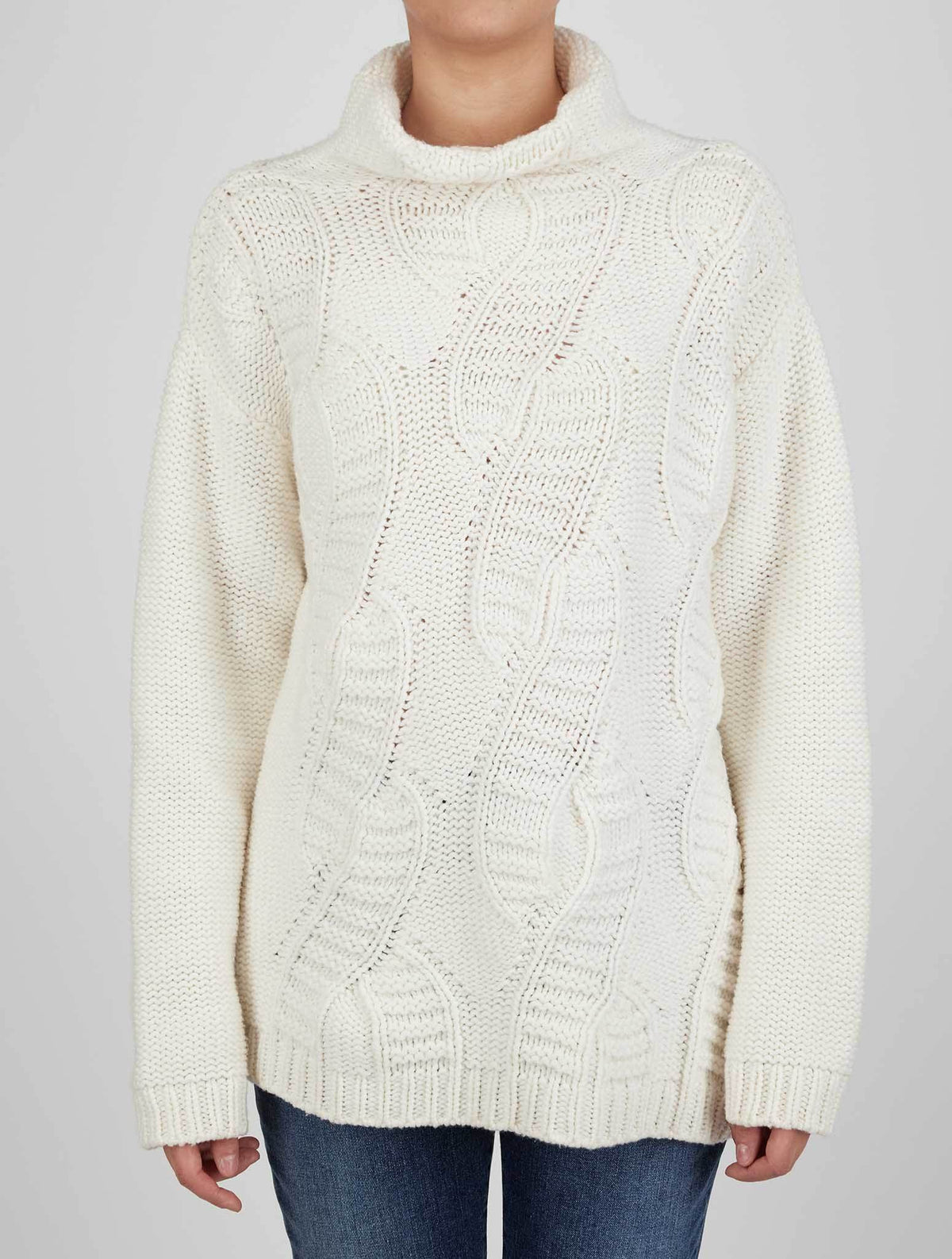 Kiton White Cashmere Sweater Turtleneck