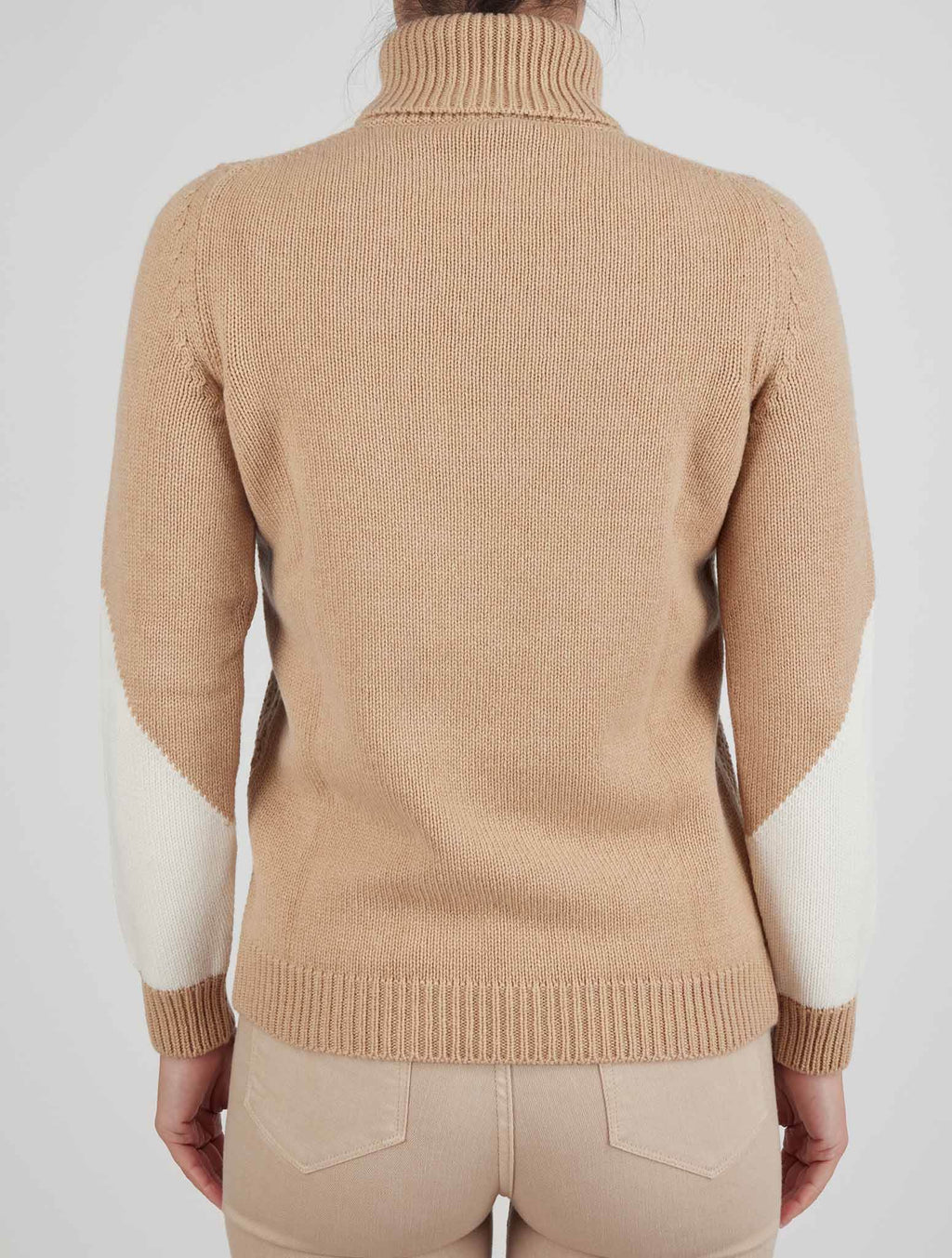 Kiton Brown White Cashmere Sweater Turtleneck