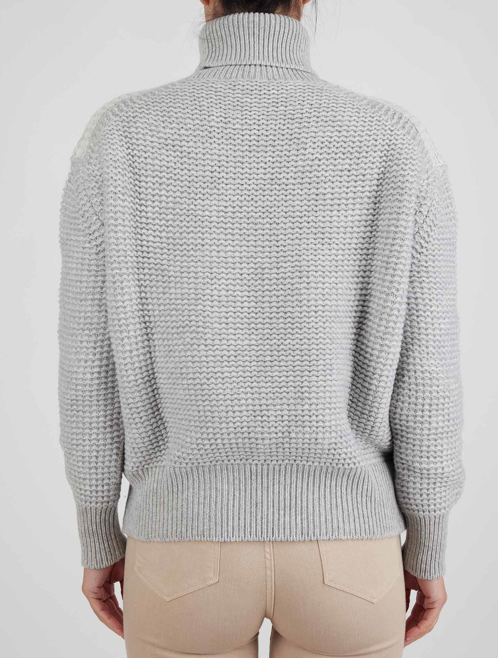 Kiton Gray White Cashmere Sweater Turtleneck