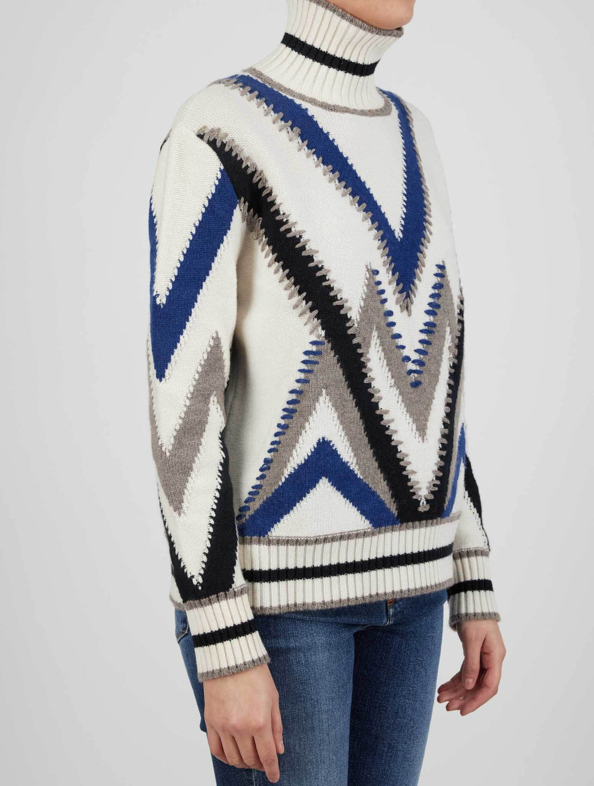 Kiton Kiton Multicolor Cashmere Sweater Turtleneck Multicolor 001