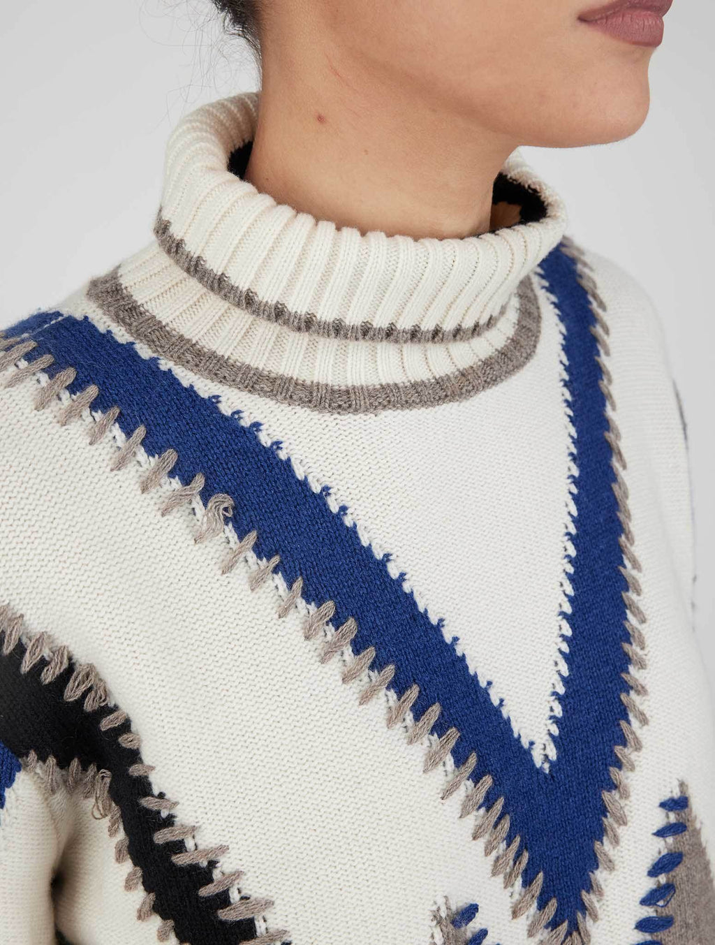 Kiton Multicolor Cashmere Sweater Turtleneck