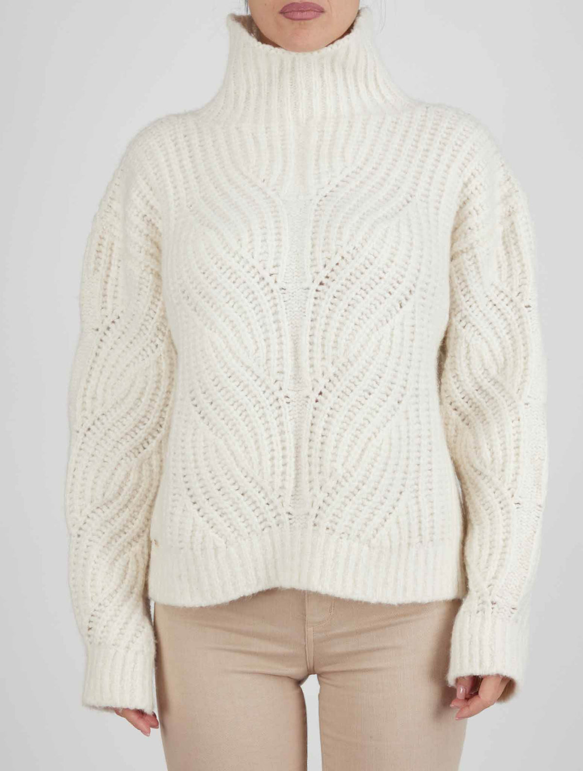 Kiton White Cashmere Silk Sweater Turtleneck