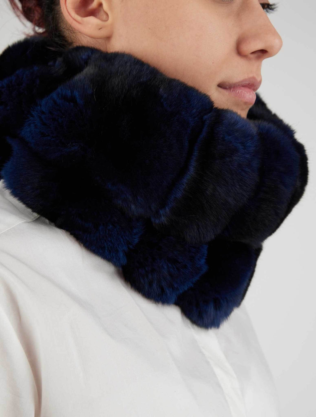 Kiton Blue Chinchilla Scarf