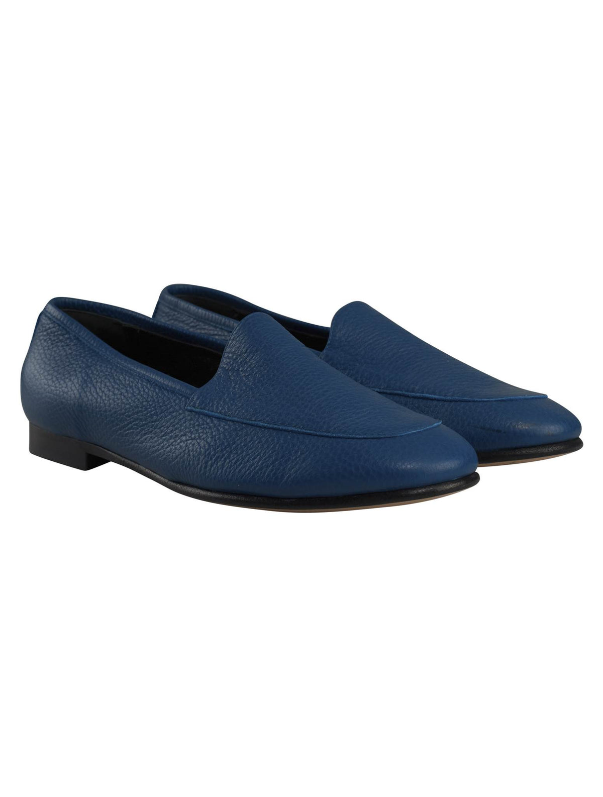 Kiton Blue Leather Loafers