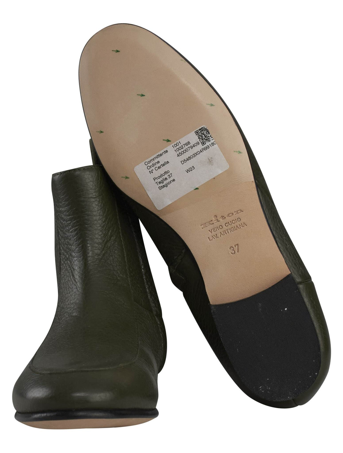 Kiton Green Leather Boots