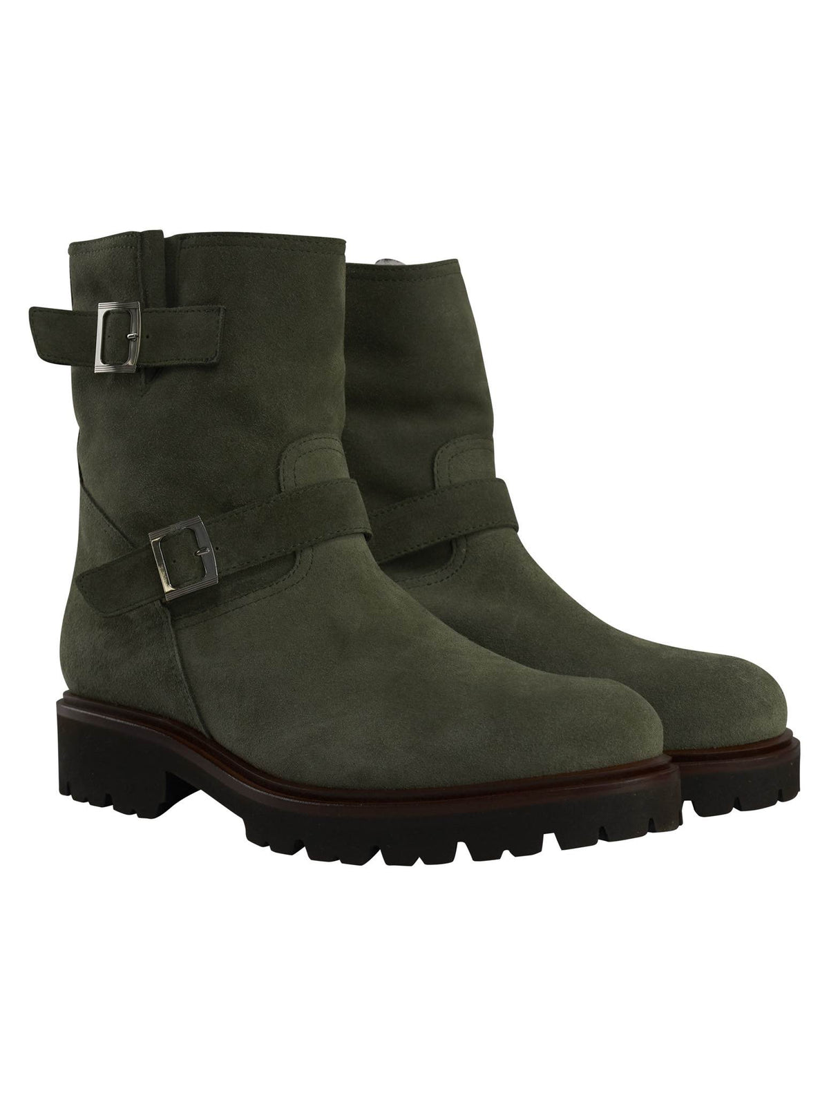 Kiton Green Leather Suede Boots