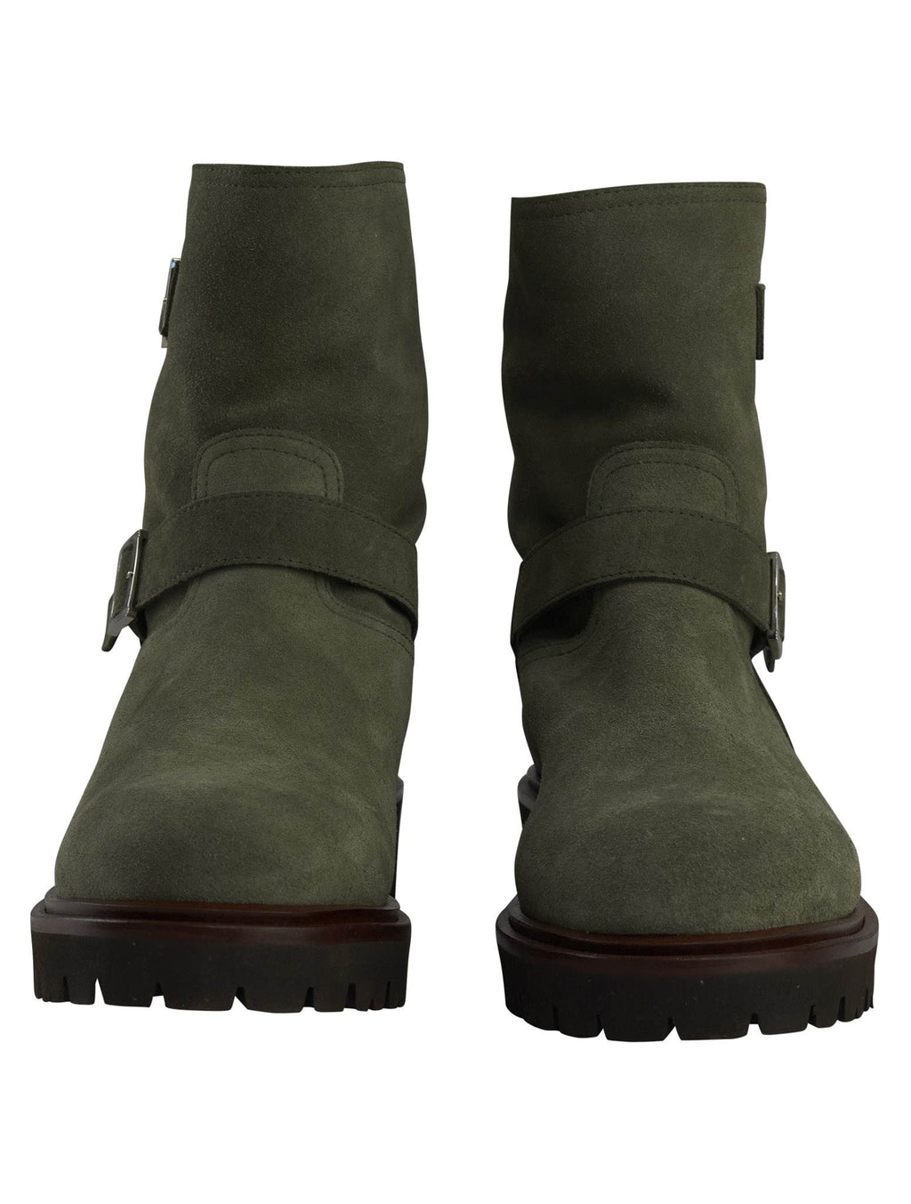 Kiton Kiton Green Leather Suede Boots Green 001