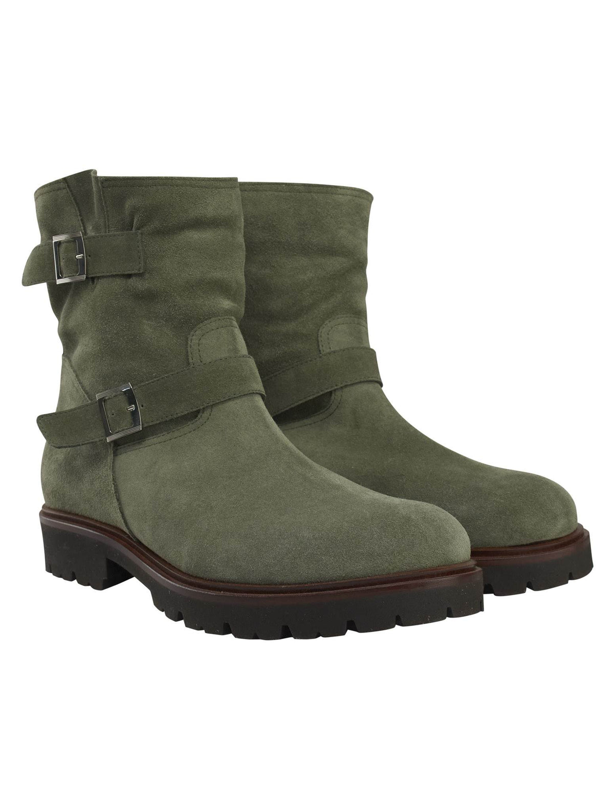 Kiton Green Leather Suede Boots