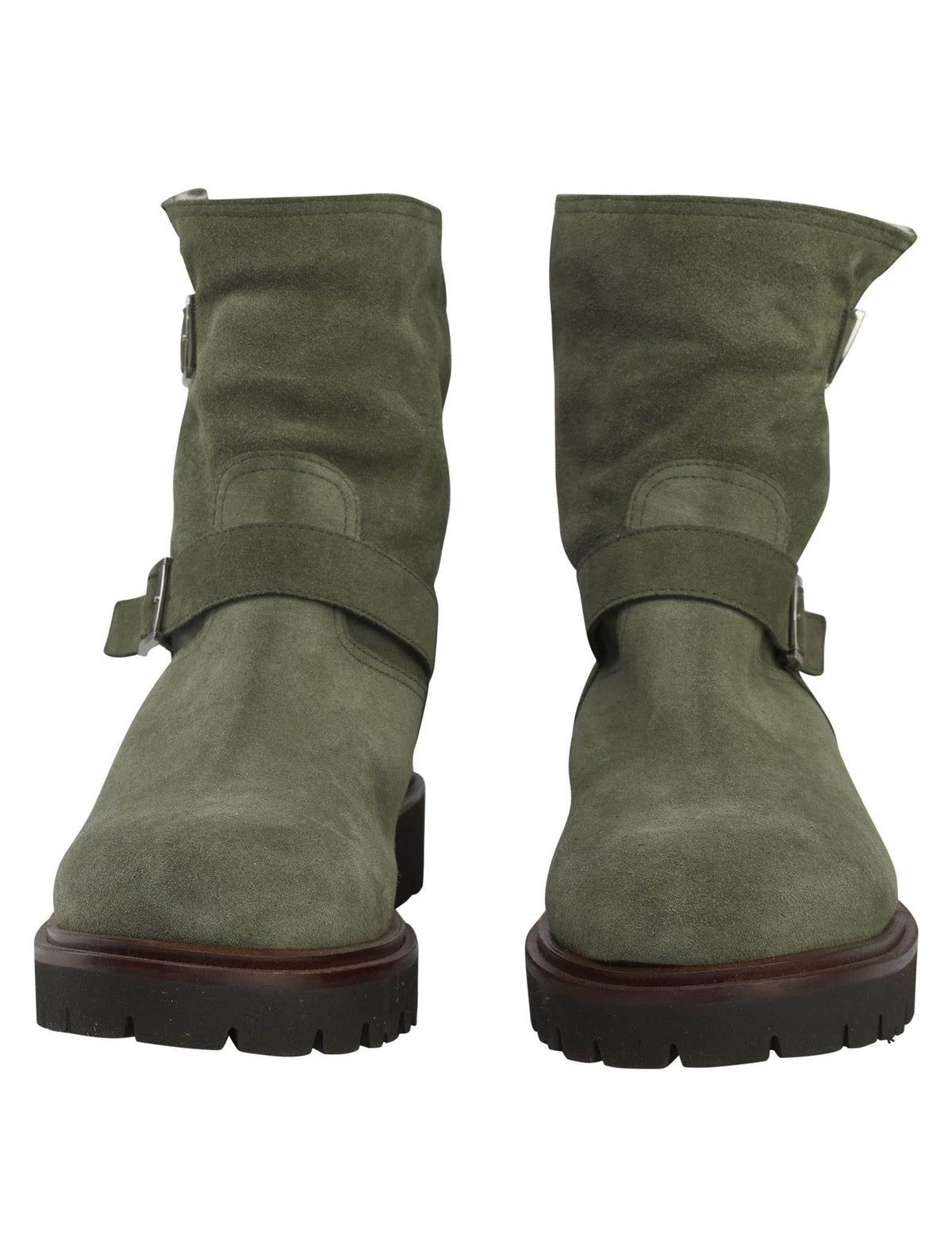 Kiton Kiton Green Leather Suede Boots Green 001