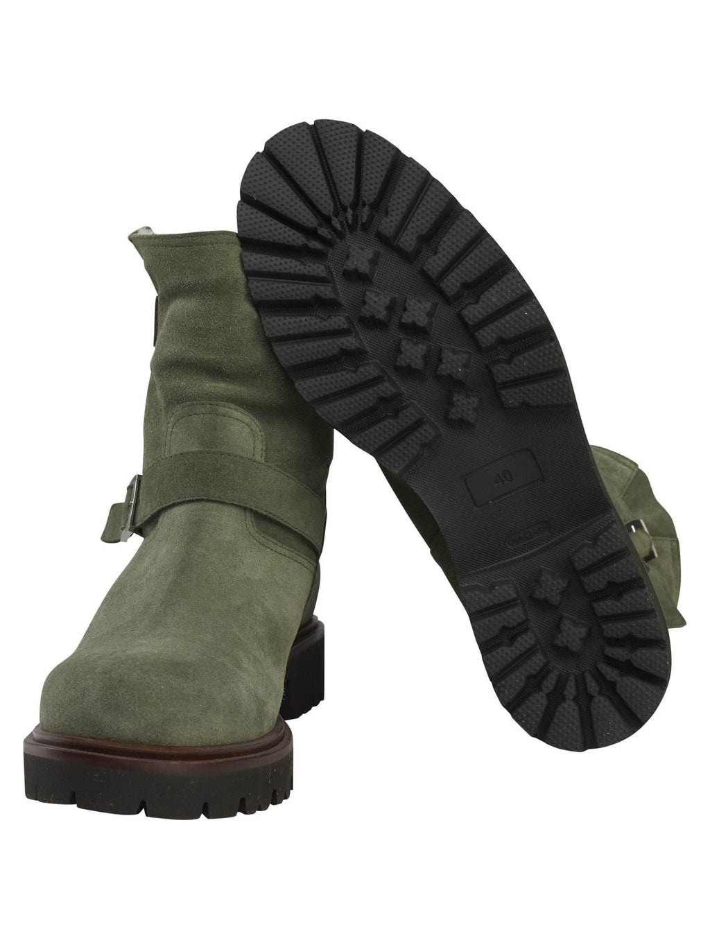 Kiton Green Leather Suede Boots