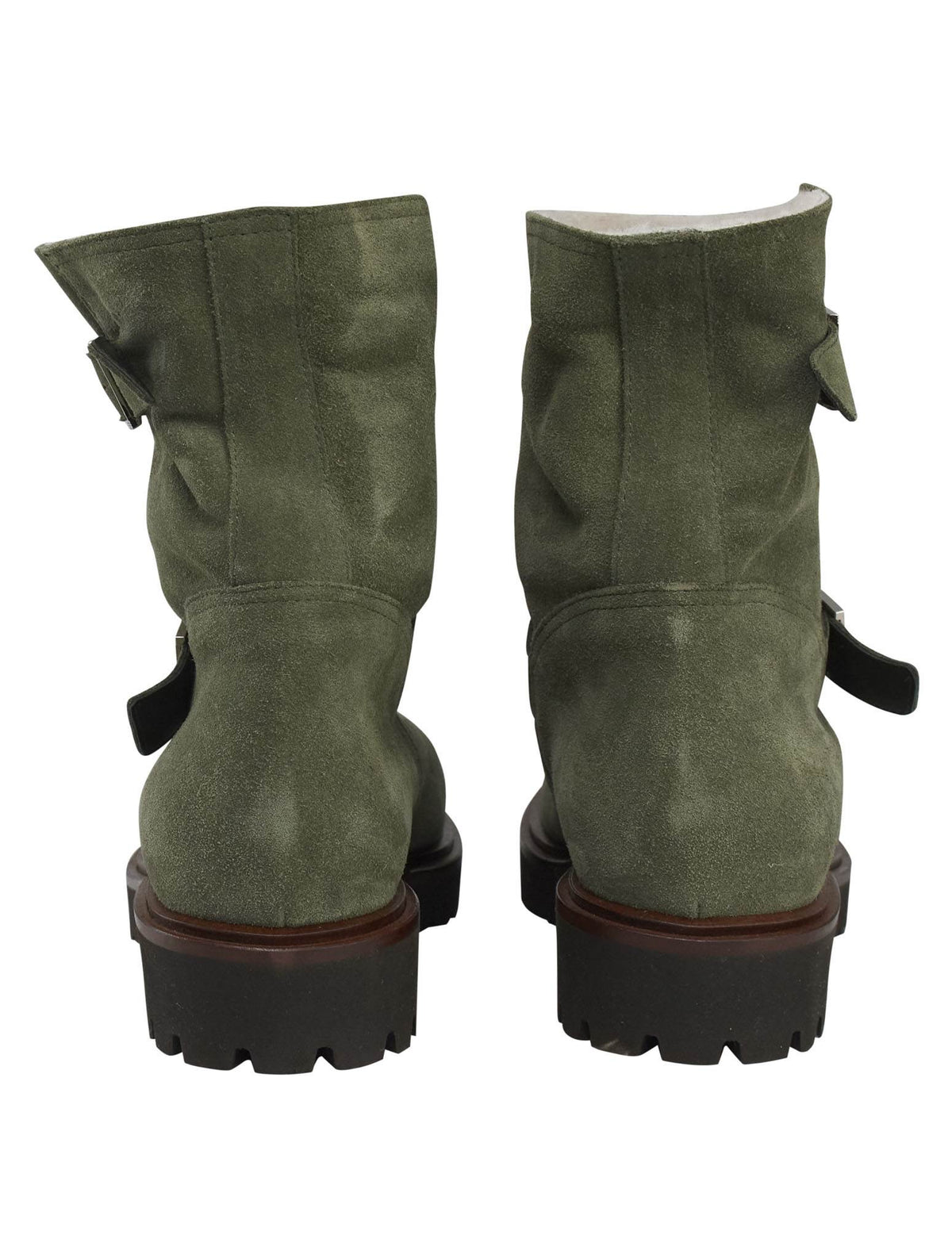 Kiton Green Leather Suede Boots