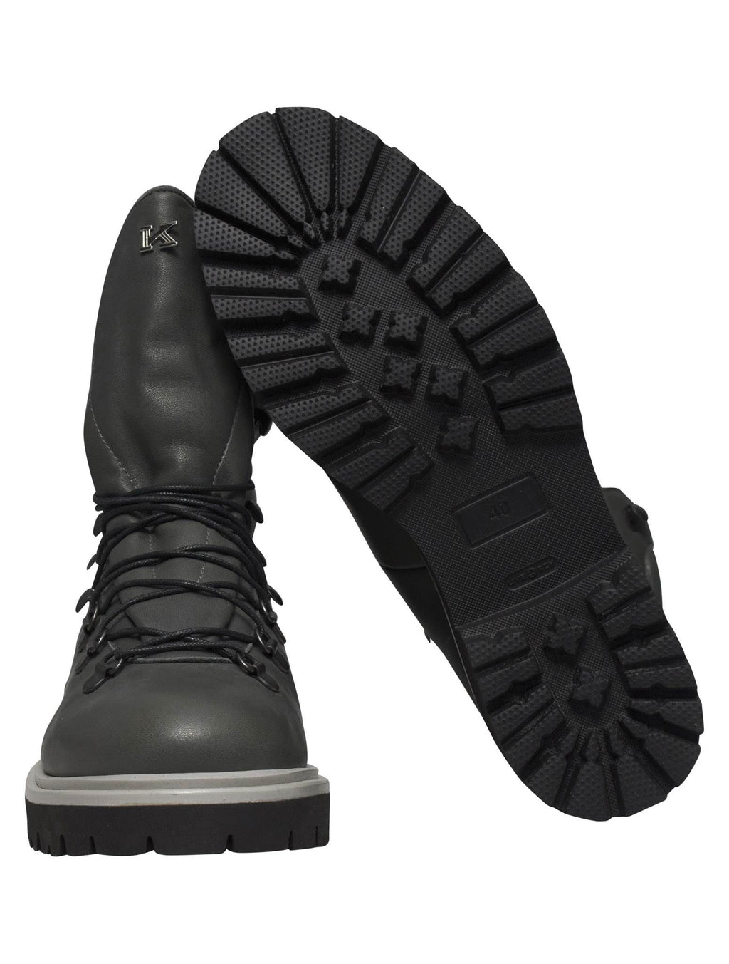 Kiton Gray Leather Boots