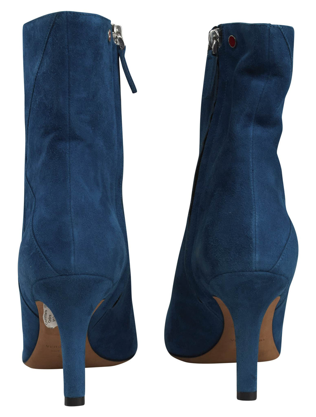 Kiton Blue Leather Suede Slingback Boots