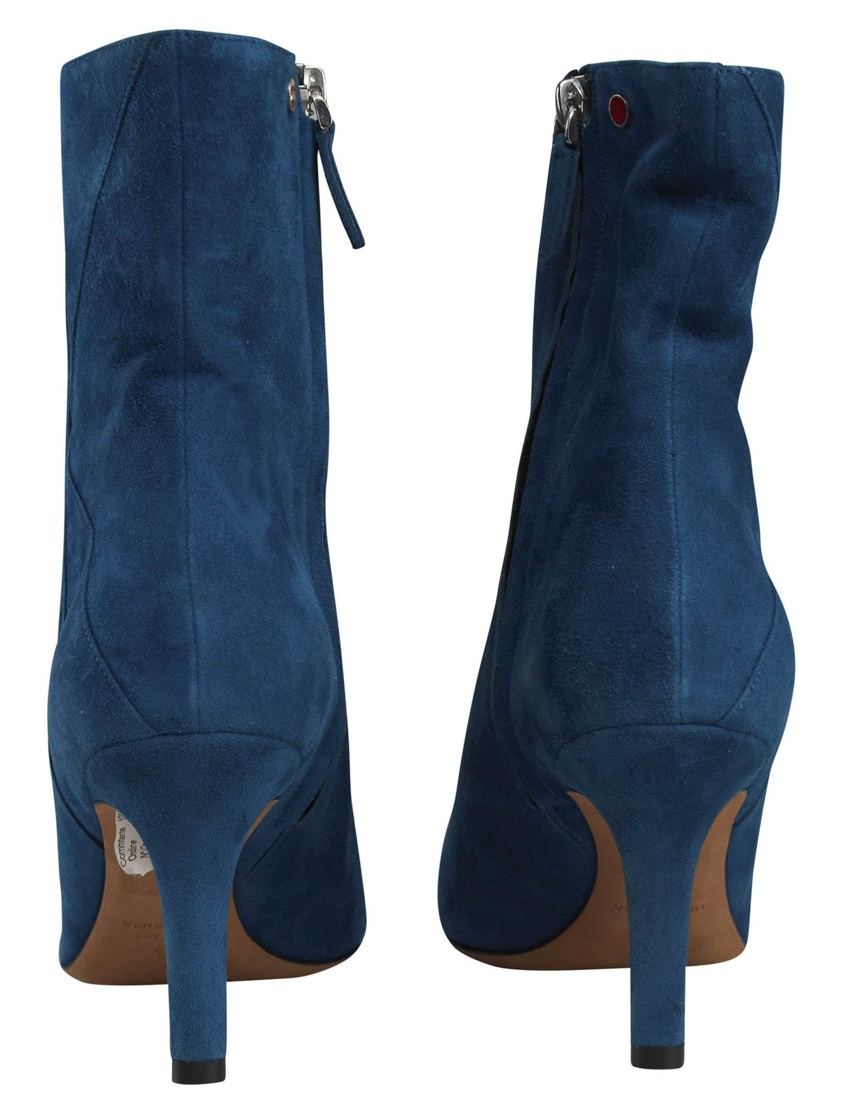 Kiton Blue Leather Suede Slingback Boots