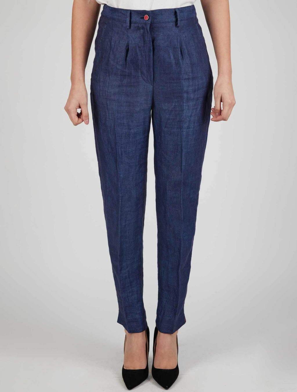 Kiton Blue Linen Pants