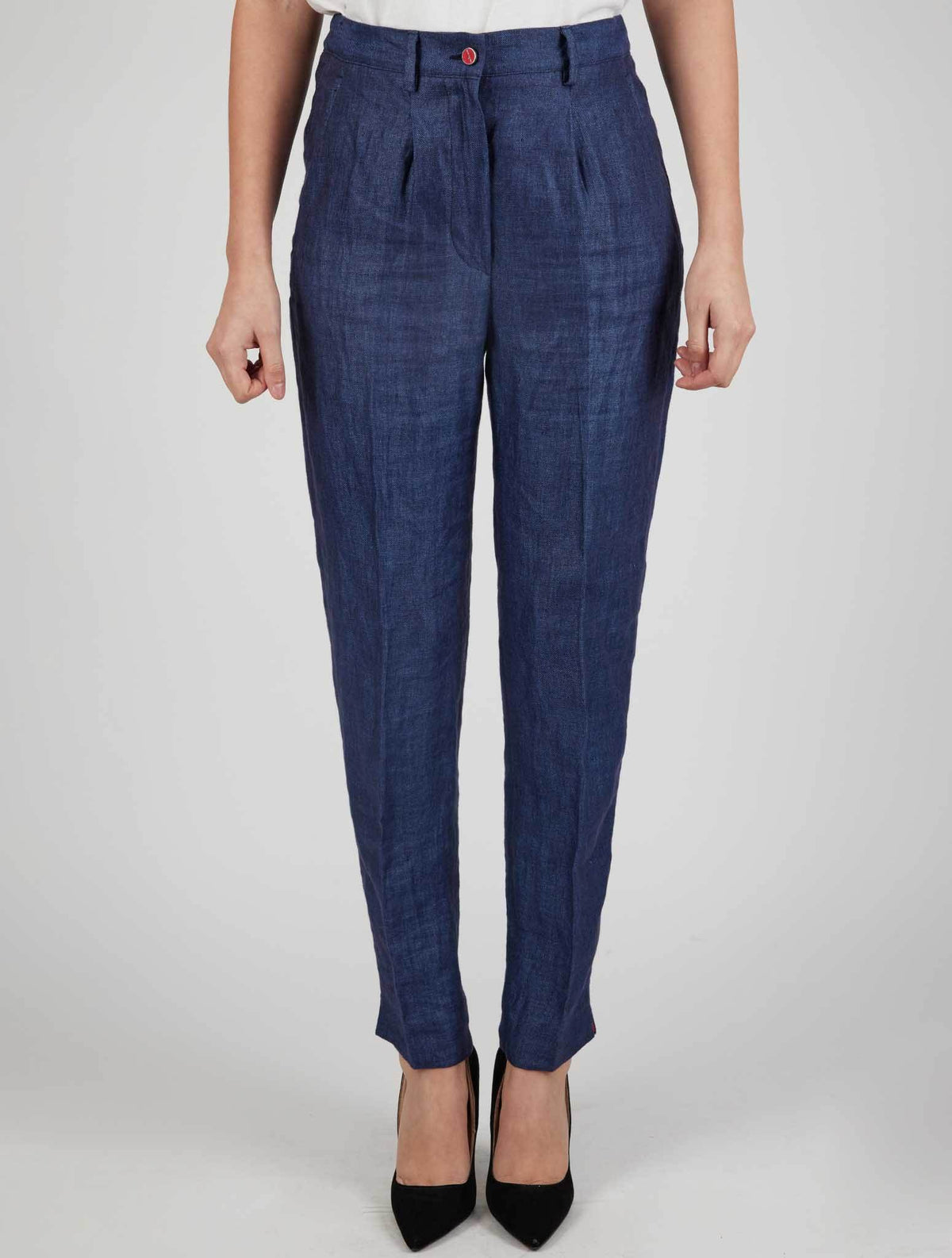 Kiton Blue Linen Pants
