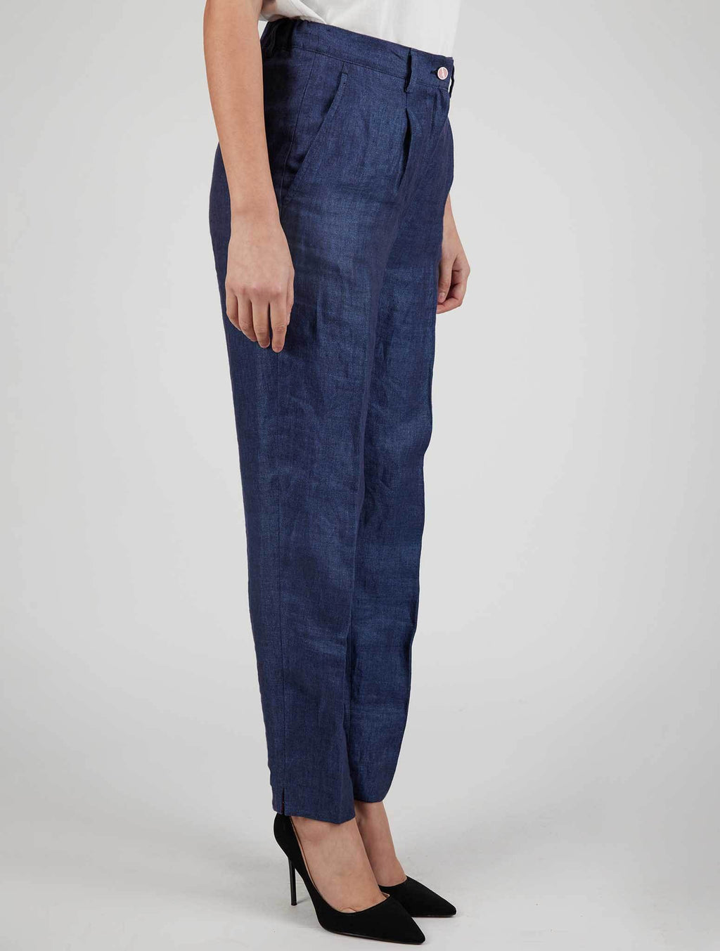 Kiton Kiton Blue Linen Pants Blue 001