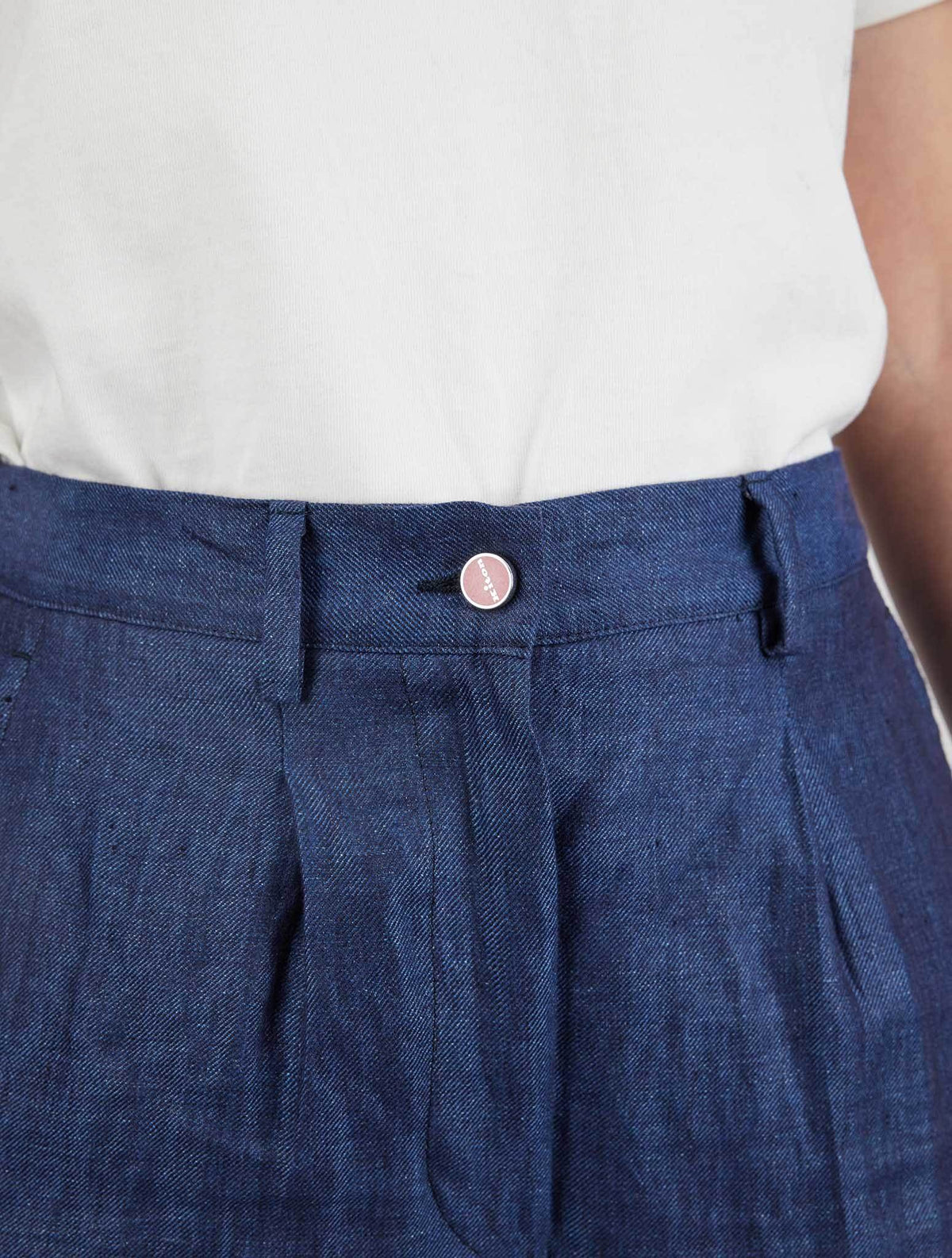 Kiton Blue Linen Pants