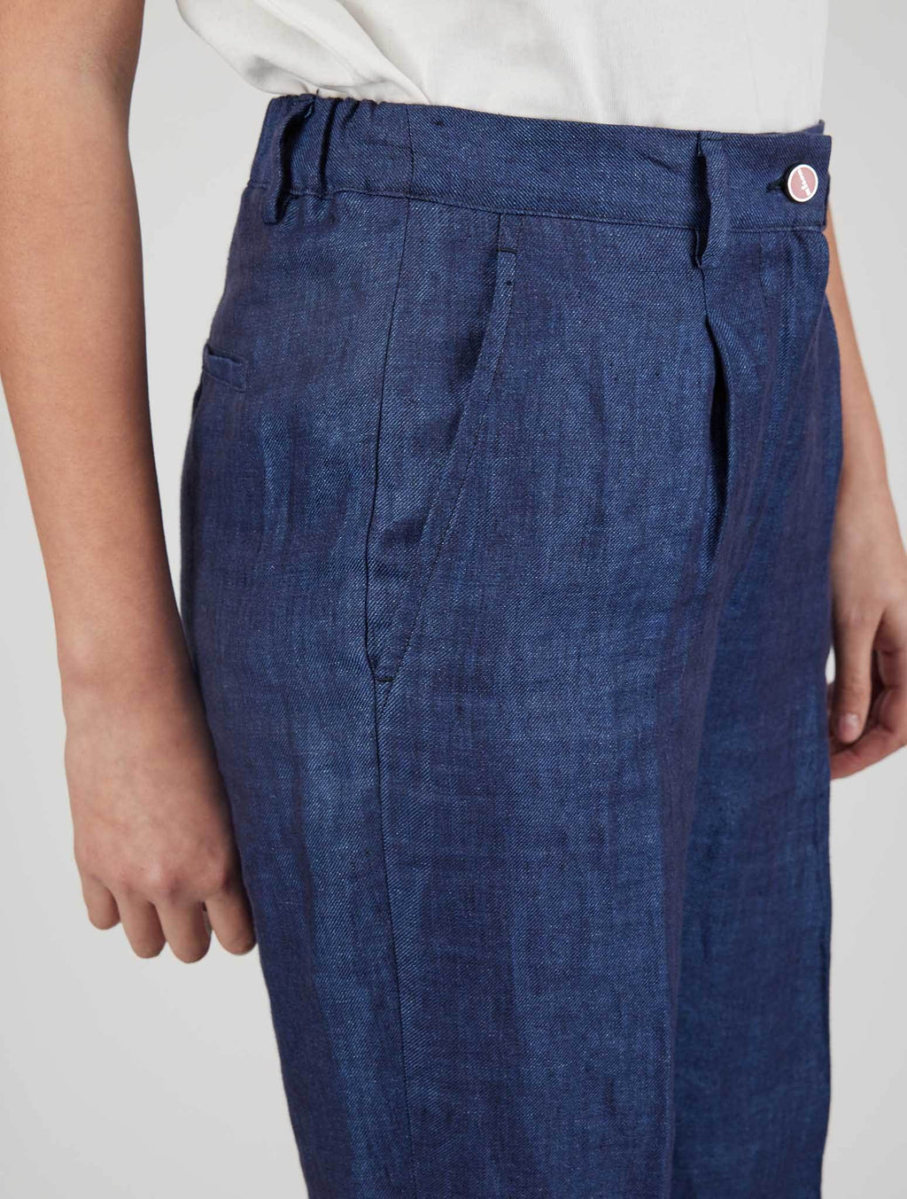 Kiton Blue Linen Pants