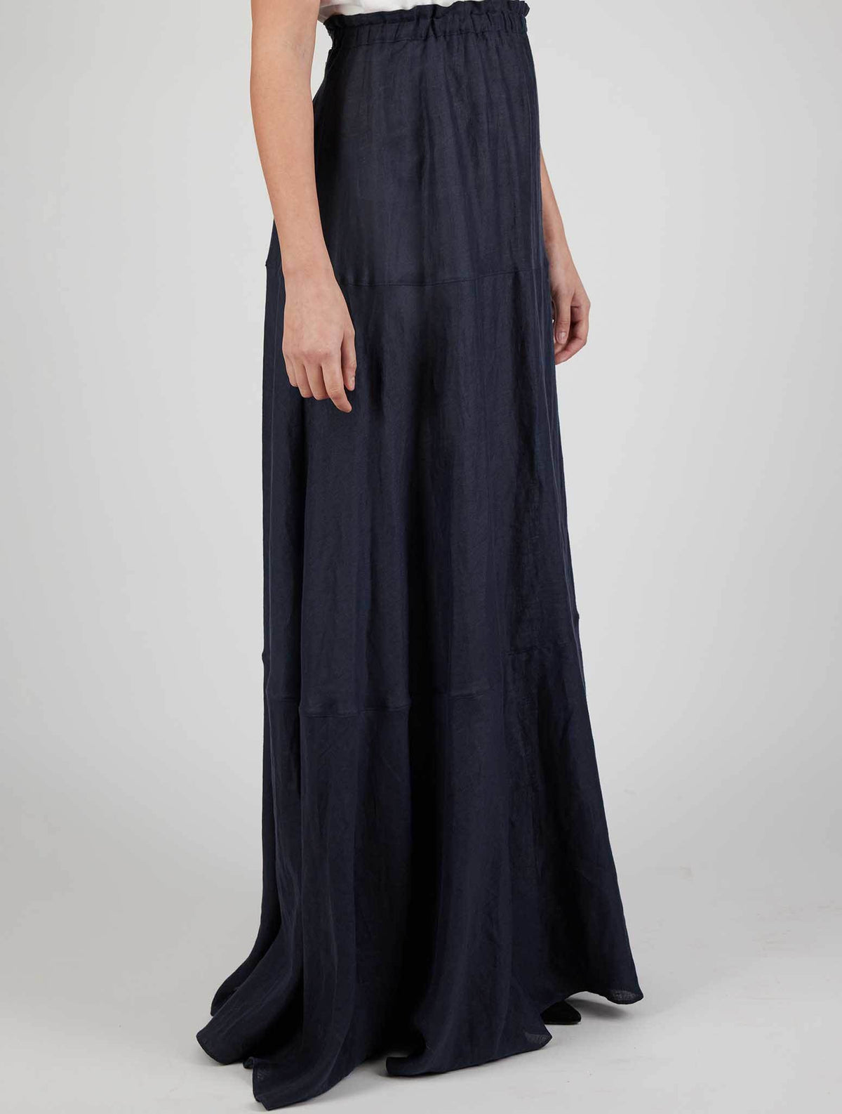 Kiton Kiton Blue Linen Skirts Blue 001