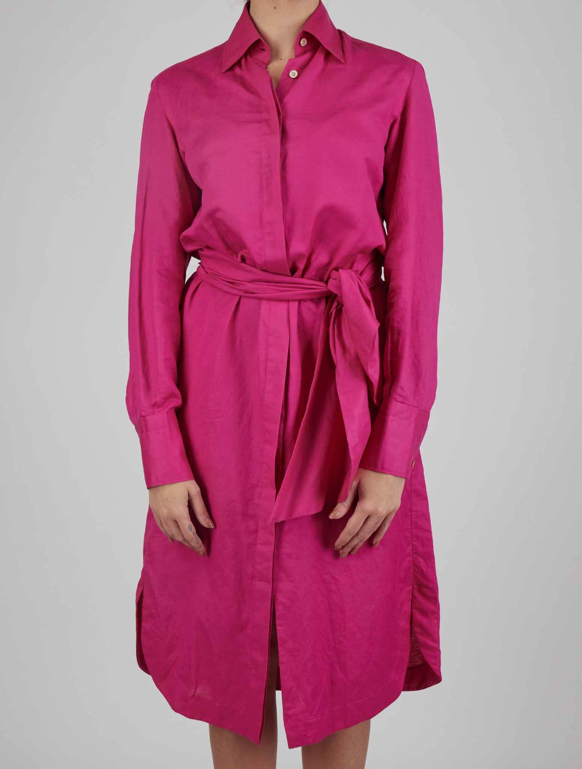Kiton Purple Cotton Linen Dress