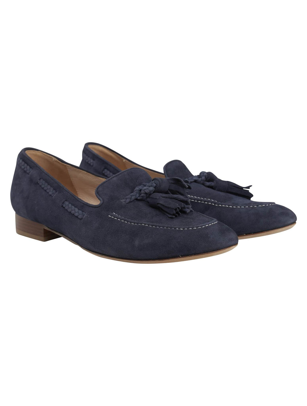 Kiton Blue Leather Suede Loafers