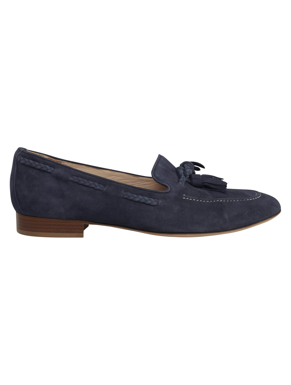 Kiton Blue Leather Suede Loafers