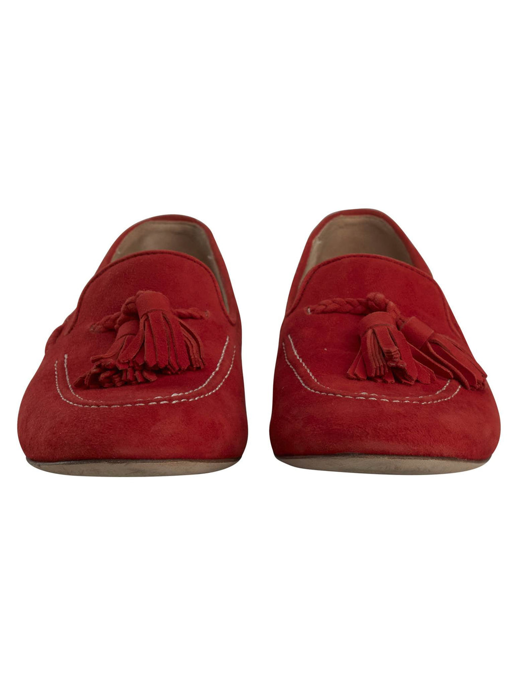 Kiton Kiton Red Leather Suede Loafers Red 001