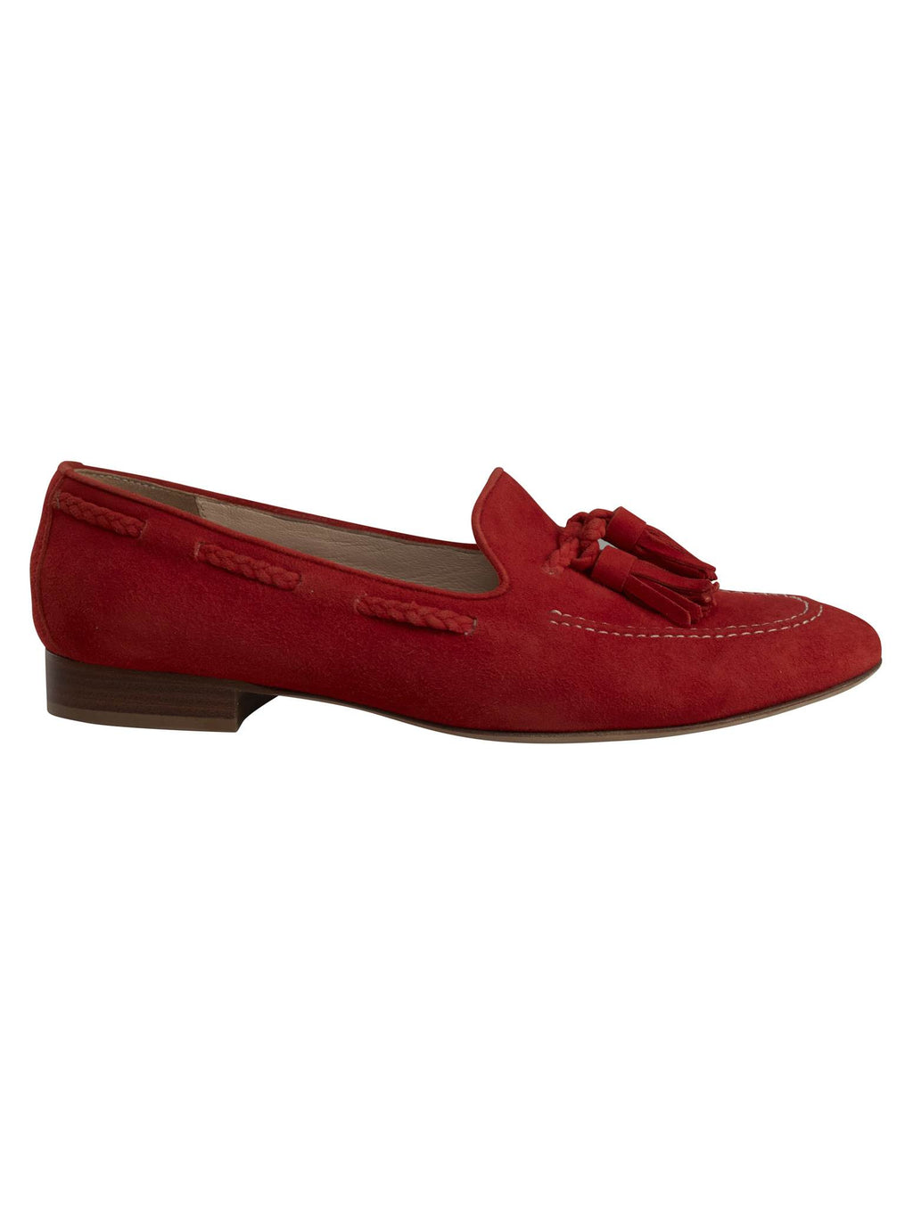 Kiton Red Leather Suede Loafers