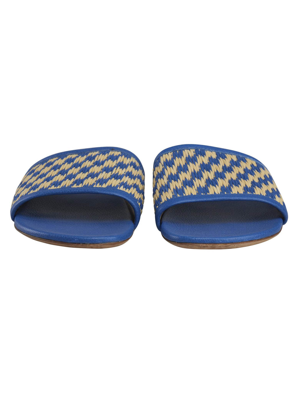 Kiton Kiton Blue Yellow Viscose Cotton Slippers Blue / Yellow 001