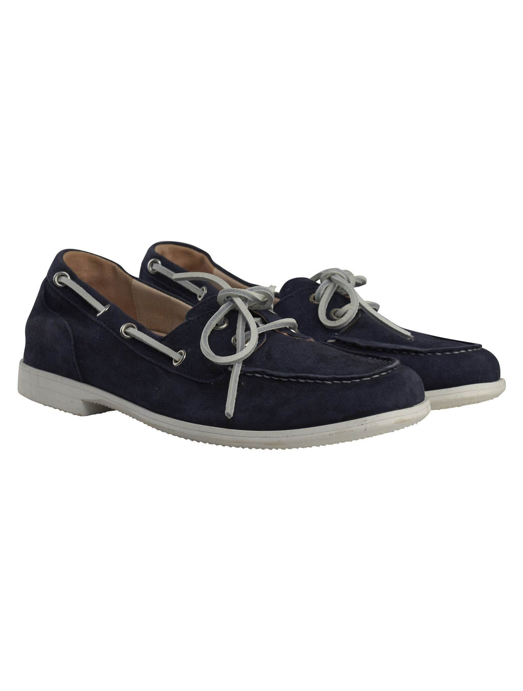 Kiton Blue Leather Suede Loafers