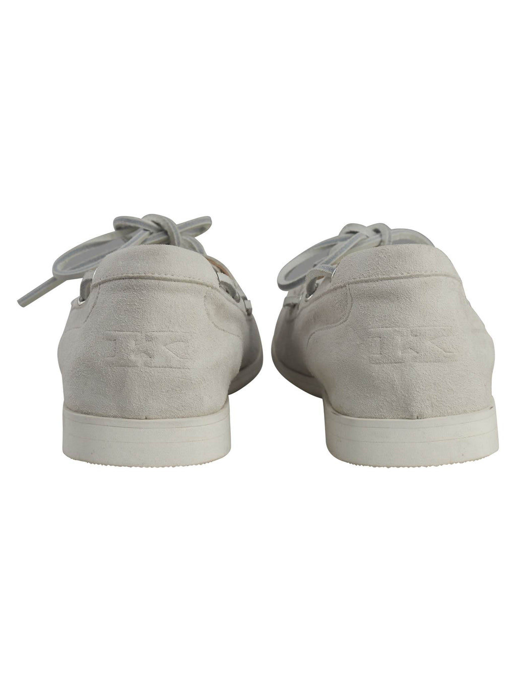 Kiton White Leather Suede Loafers