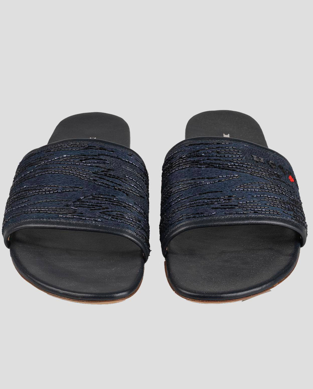 Kiton Kiton Blue Viscose Linen Slippers Blue 001