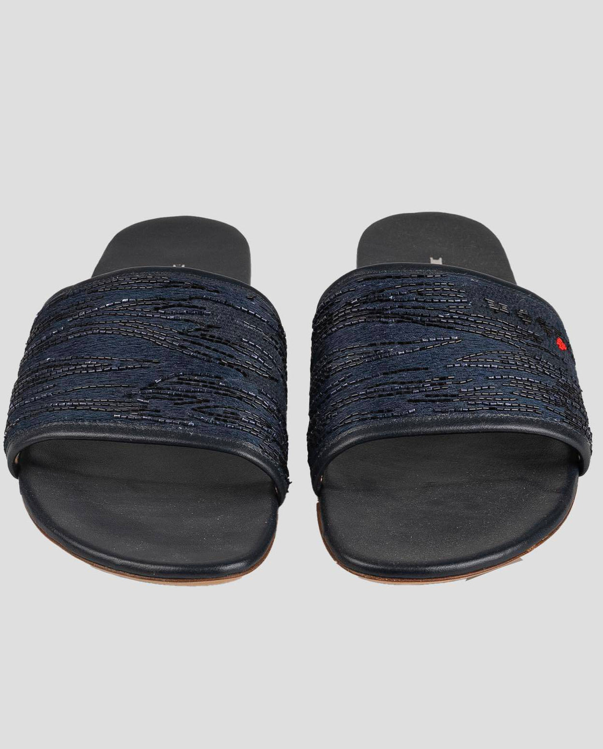 Kiton Kiton Blue Viscose Linen Slippers Blue 001