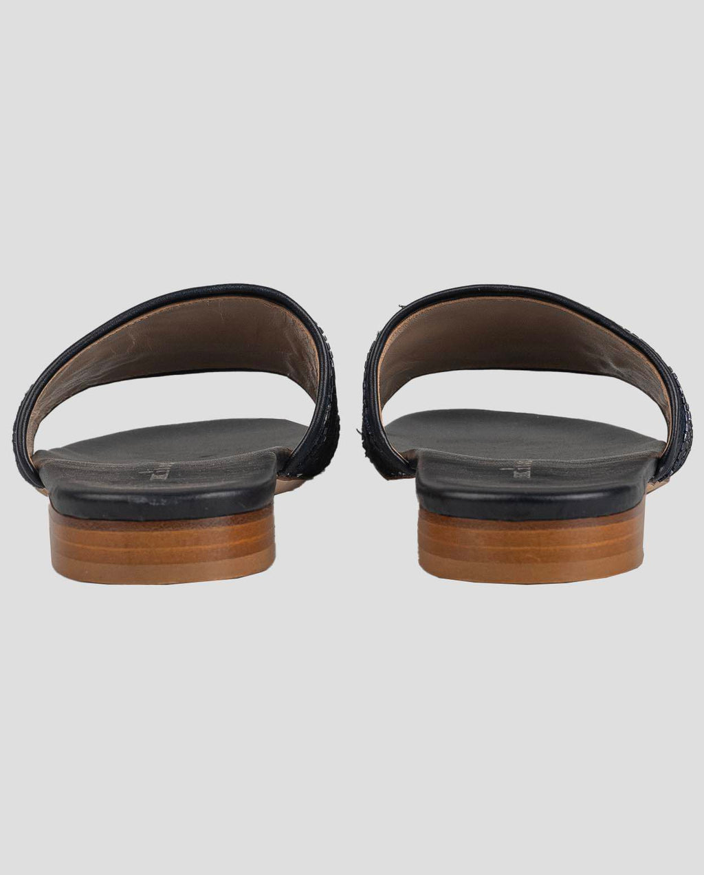 Kiton Blue Viscose Linen Slippers
