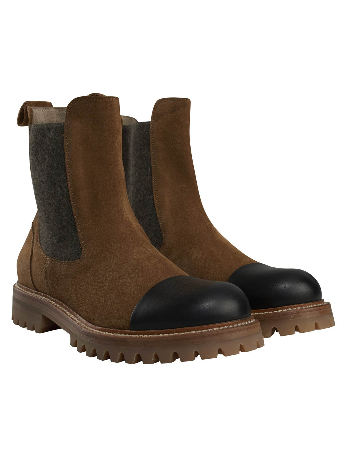 Kiton Brown Leather Suede Boots