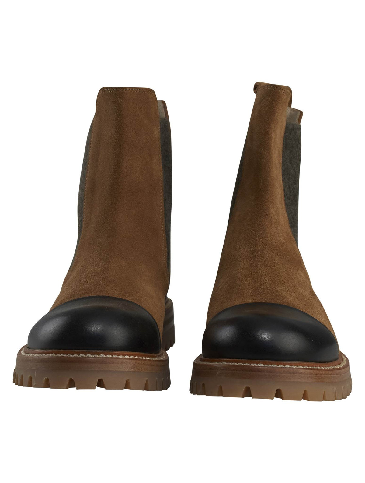 Kiton Kiton Brown Leather Suede Boots Brown 001