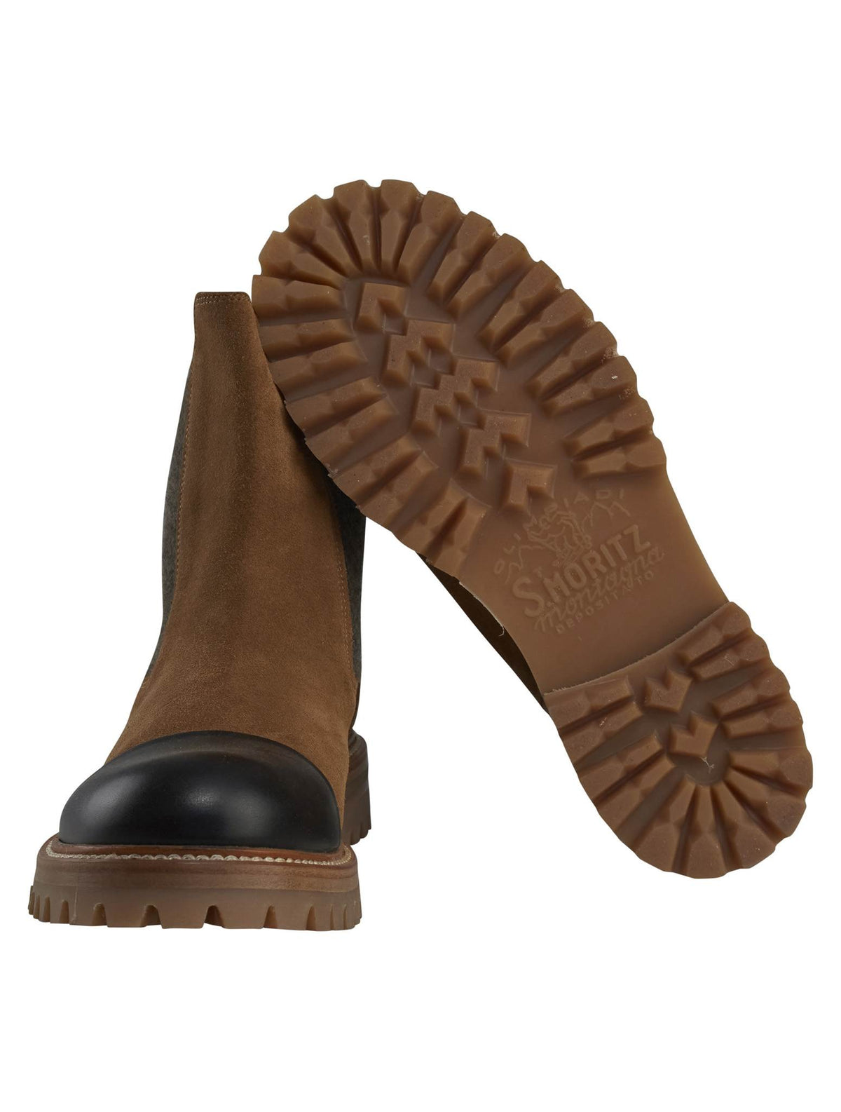 Kiton Brown Leather Suede Boots